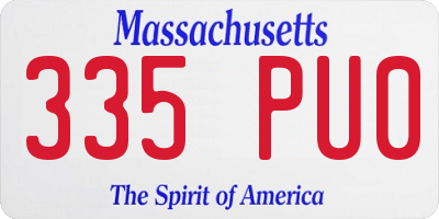 MA license plate 335PU0