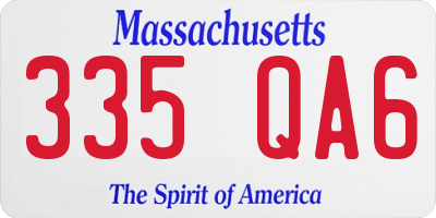 MA license plate 335QA6