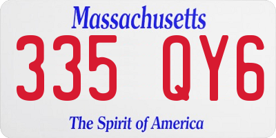 MA license plate 335QY6