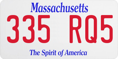 MA license plate 335RQ5