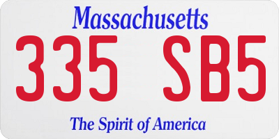 MA license plate 335SB5