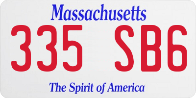 MA license plate 335SB6