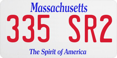 MA license plate 335SR2