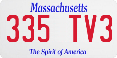 MA license plate 335TV3