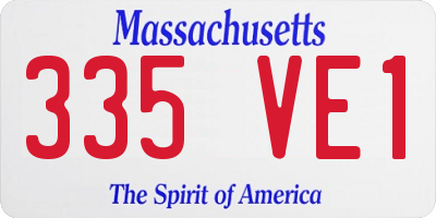 MA license plate 335VE1
