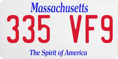 MA license plate 335VF9