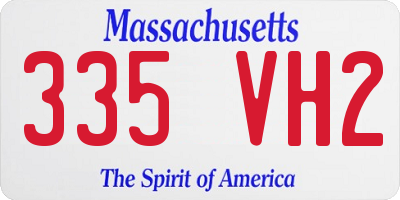 MA license plate 335VH2
