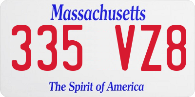 MA license plate 335VZ8