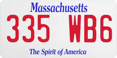 MA license plate 335WB6