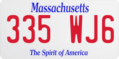 MA license plate 335WJ6