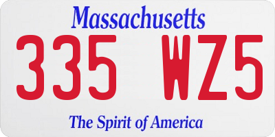 MA license plate 335WZ5