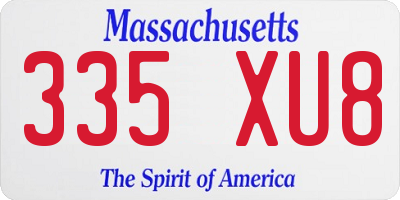 MA license plate 335XU8