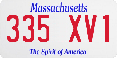 MA license plate 335XV1