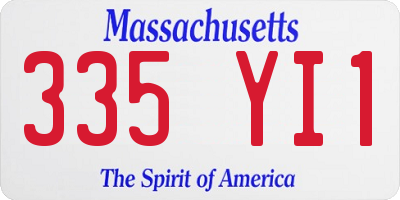MA license plate 335YI1