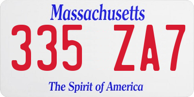 MA license plate 335ZA7