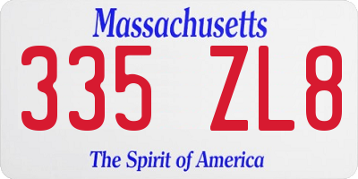 MA license plate 335ZL8