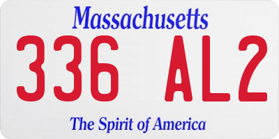 MA license plate 336AL2