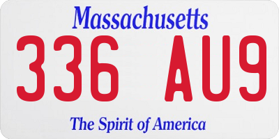 MA license plate 336AU9