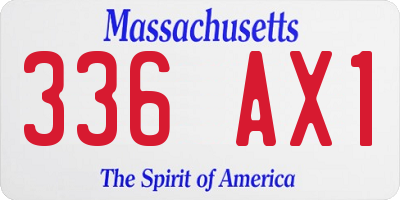 MA license plate 336AX1