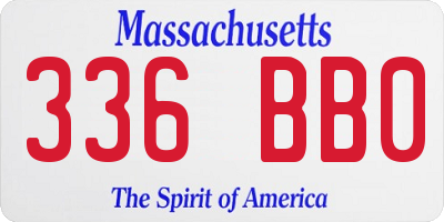 MA license plate 336BB0