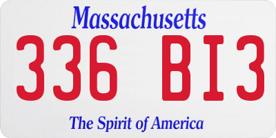 MA license plate 336BI3