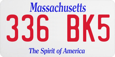 MA license plate 336BK5
