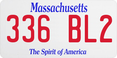 MA license plate 336BL2