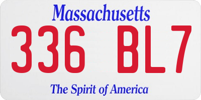 MA license plate 336BL7