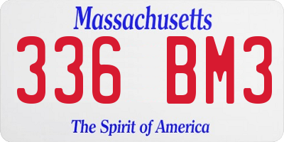 MA license plate 336BM3