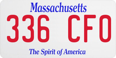 MA license plate 336CF0