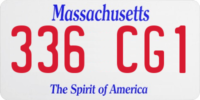 MA license plate 336CG1