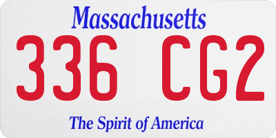 MA license plate 336CG2