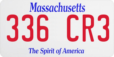 MA license plate 336CR3