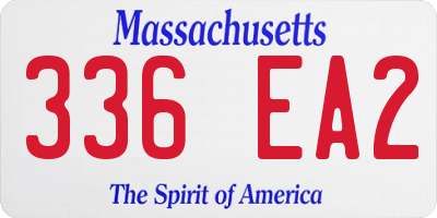 MA license plate 336EA2