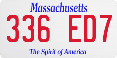 MA license plate 336ED7