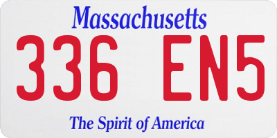MA license plate 336EN5