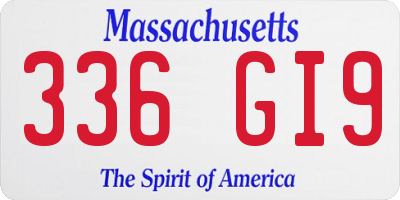 MA license plate 336GI9