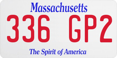 MA license plate 336GP2