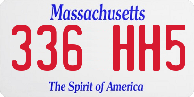 MA license plate 336HH5