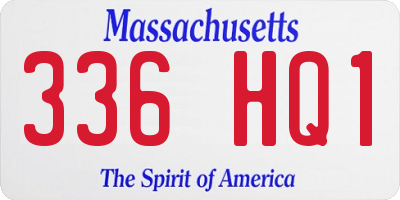 MA license plate 336HQ1