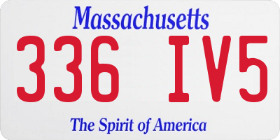MA license plate 336IV5