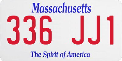 MA license plate 336JJ1