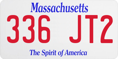 MA license plate 336JT2