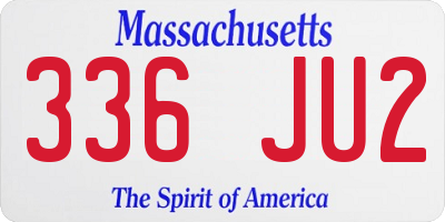 MA license plate 336JU2