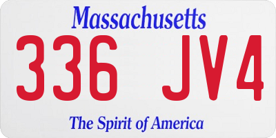 MA license plate 336JV4