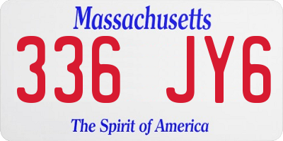 MA license plate 336JY6