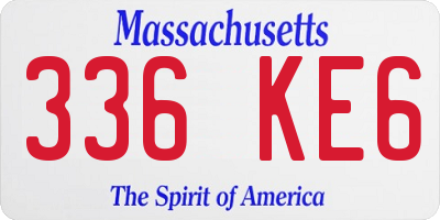 MA license plate 336KE6