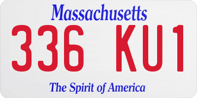 MA license plate 336KU1
