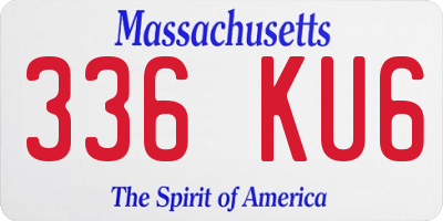 MA license plate 336KU6