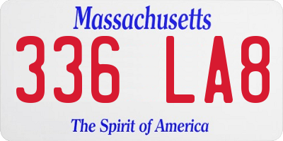 MA license plate 336LA8
